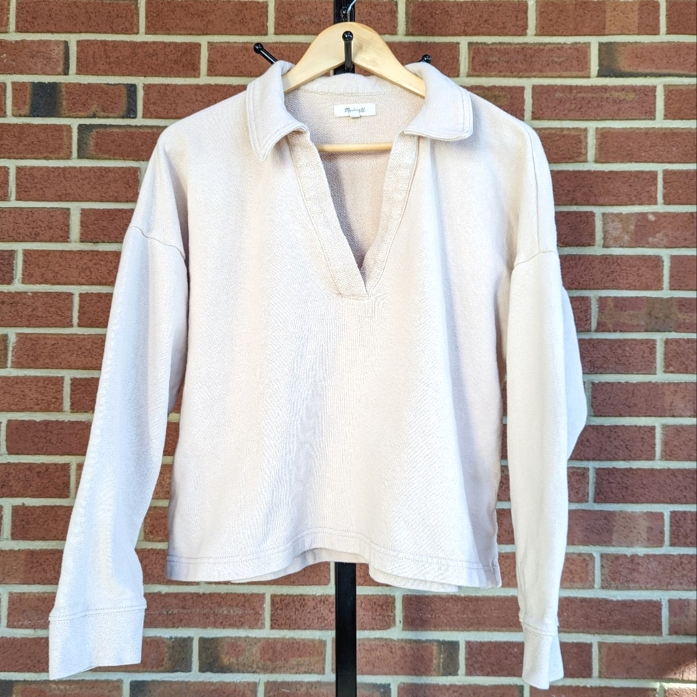 Madewell Collared V-Neck Sweatshirt
